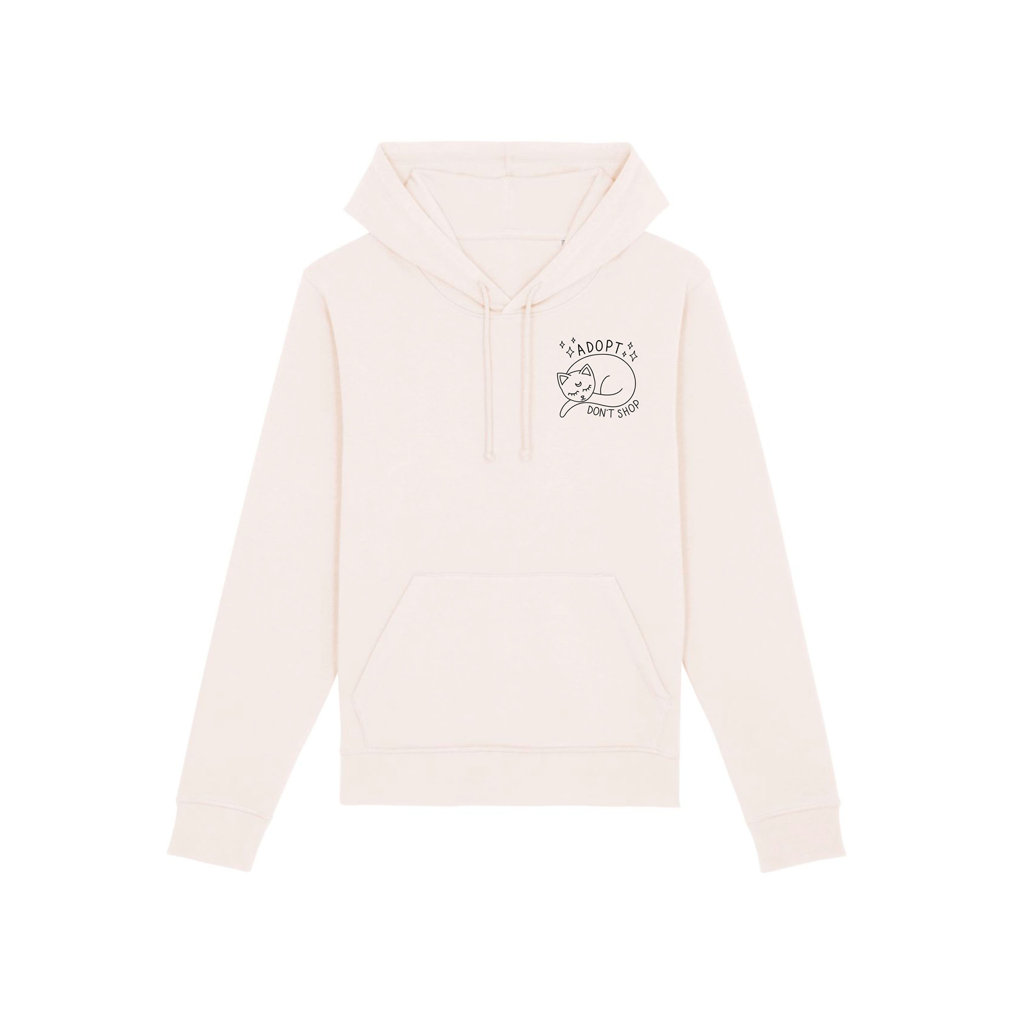 LunaAdoptDontShop_VintageWhiteHoodie_BlackPrint